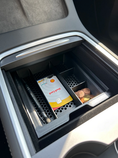 Tesla Model Y Legacy (2021-2025) Orta Konsol İçin Organizer Çekmece (Delikli Tasarım)