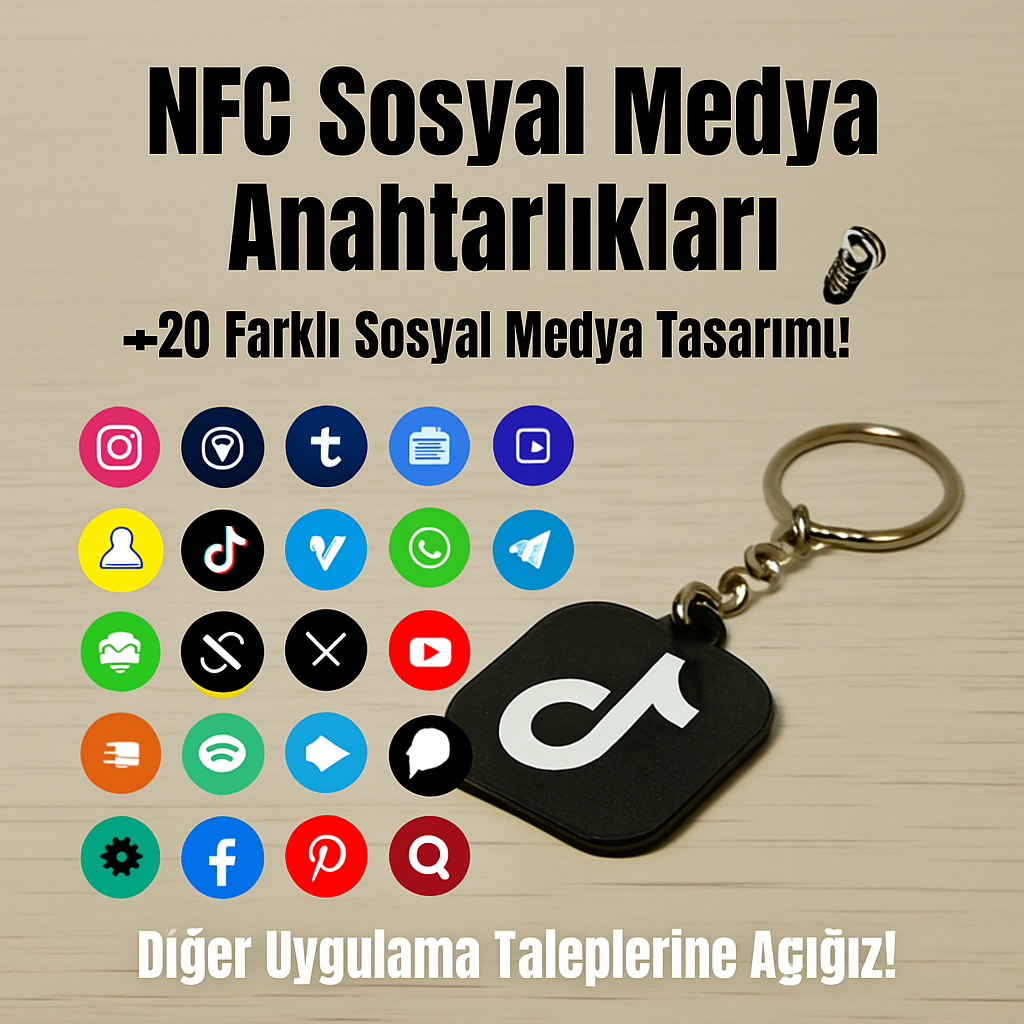 NFC Akıllı Anahtarlık – Sosyal Medya & Web Sayfası Paylaşım Anahtarlığı